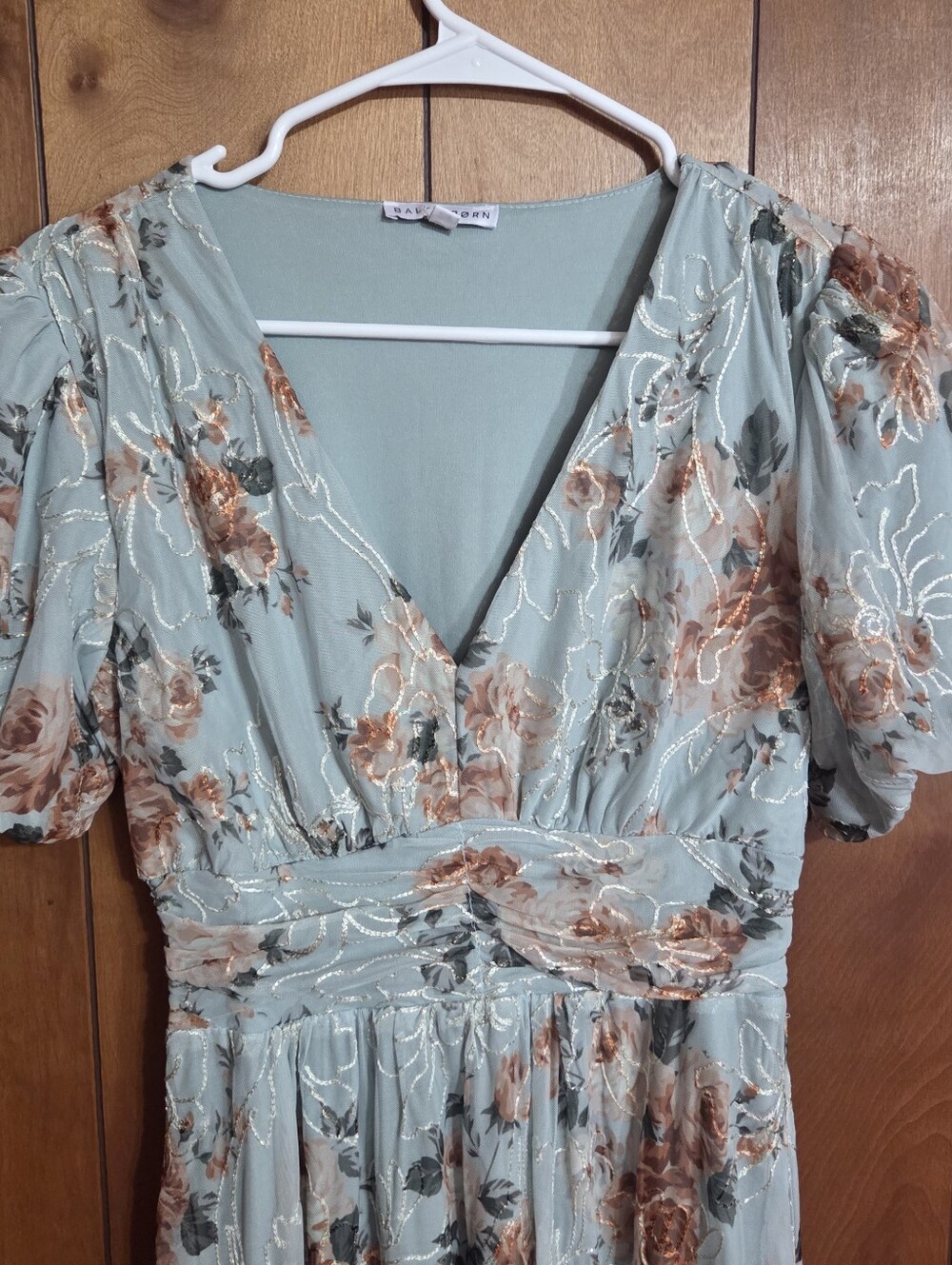 Baltic Born Lynlee Metallic Maxi Dress Blue Bridesmaid Wedding Size Medium - Picture 3 of 5